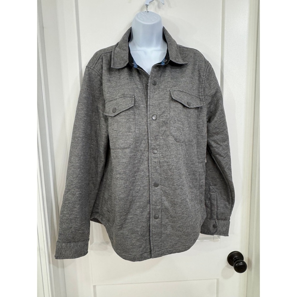 Horizon by Bass‎ Creek Outfitters Gray quilted Snap Shirt Jacket Men's M Medium